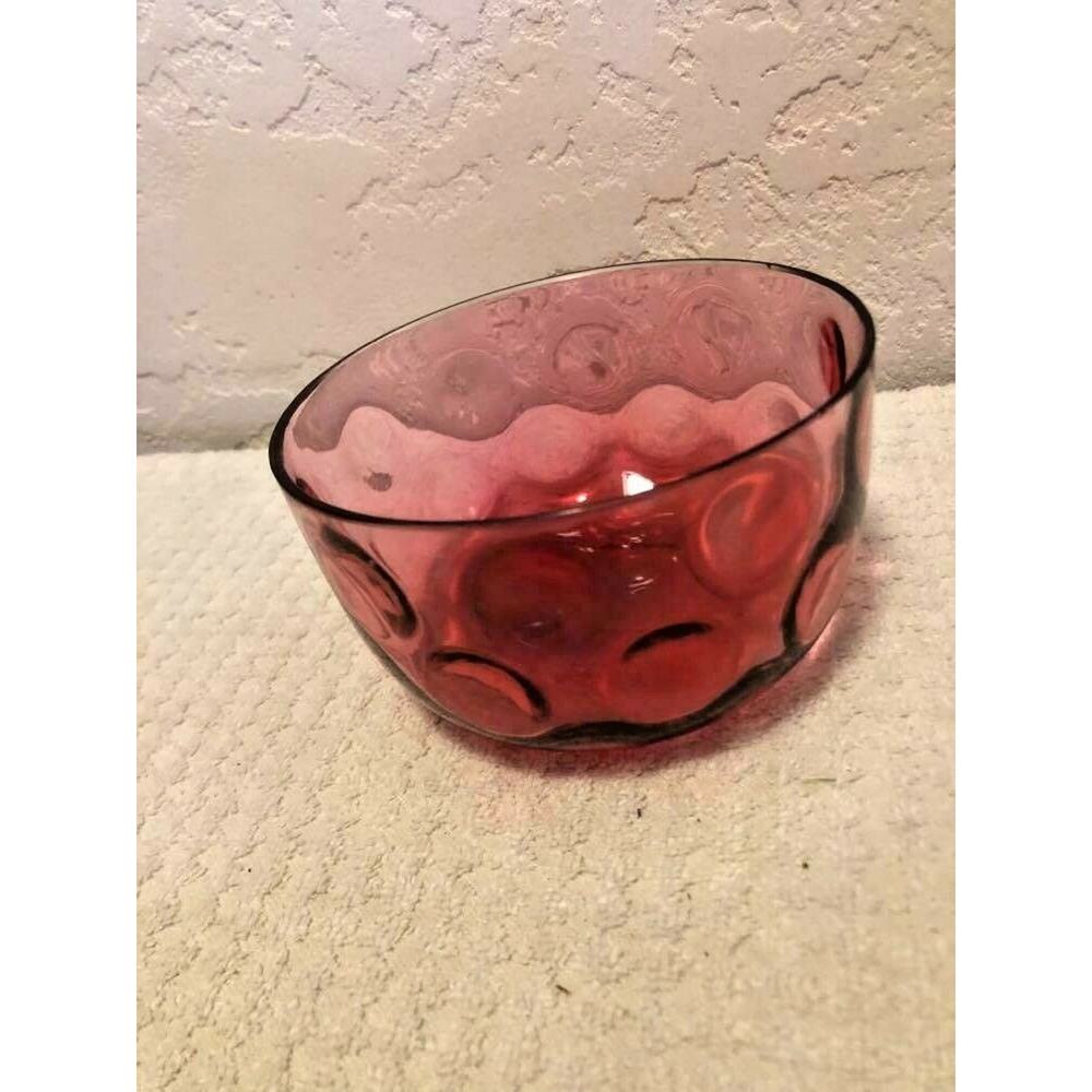 c. 1884 POLKA DOT CRANBERRY Finger Bowl